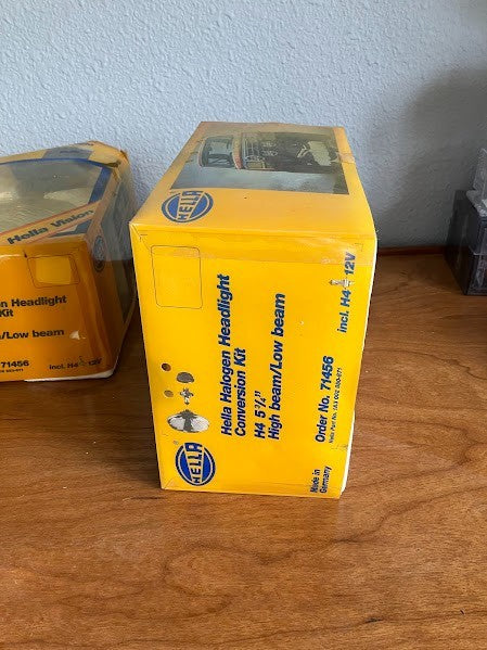 1970's Vintage Hella 5 3/4 H4 Halogen Hi/Low Beam Lights