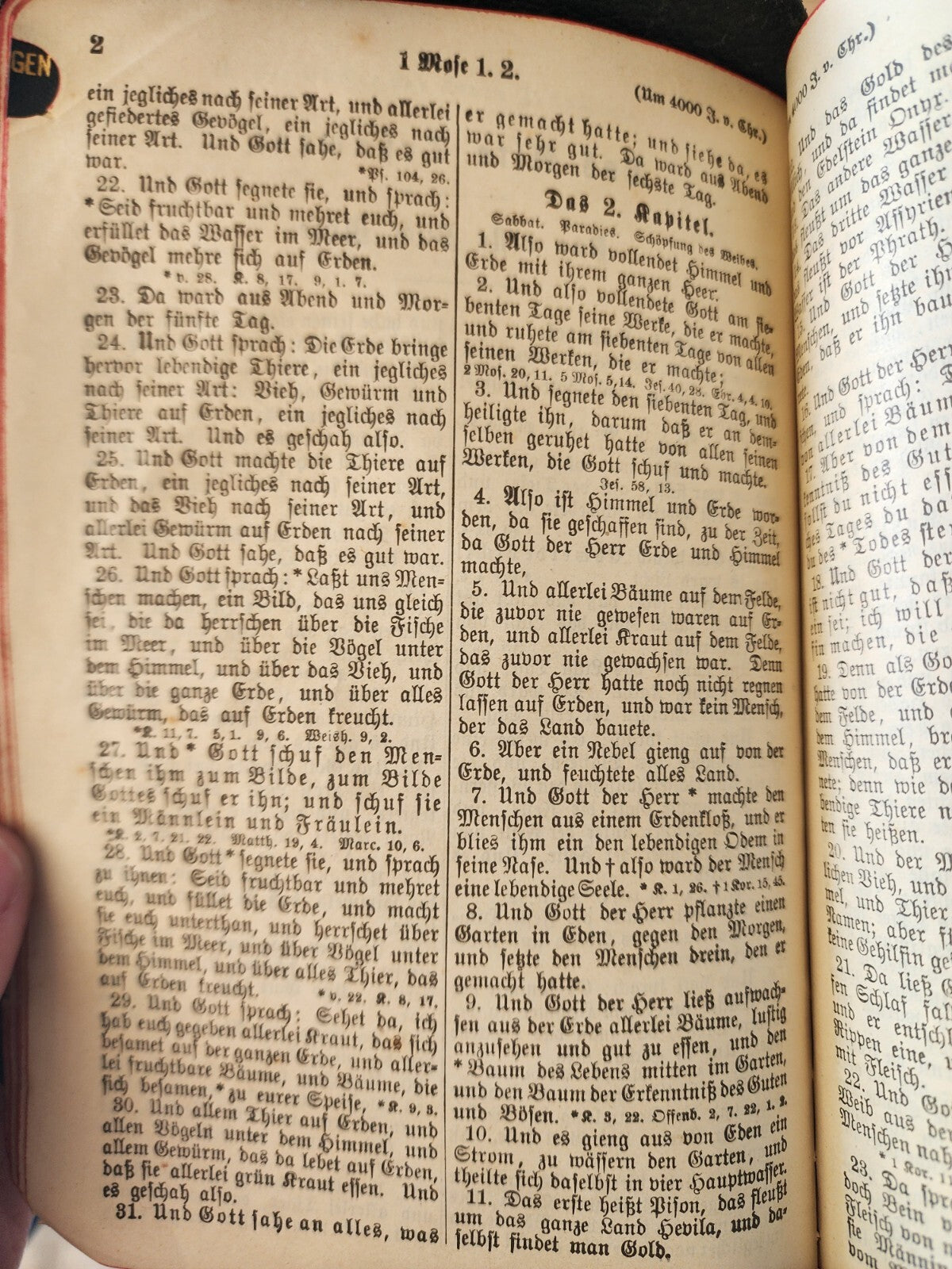 VTG German Holy Bible New Testament Psalm antique book
