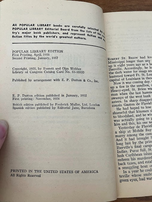 Vtg Paperback - Louisiana Cavalier by Everett Webber