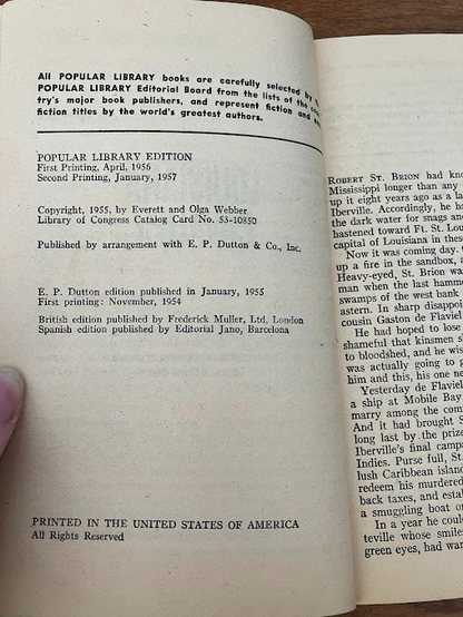 Vtg Paperback - Louisiana Cavalier by Everett Webber
