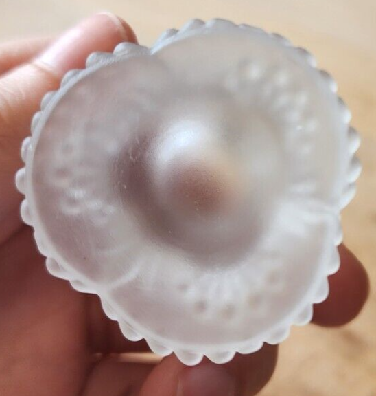 Vtg LG Wright Satin Glass Three Faces Open Salt