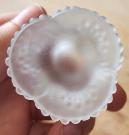 Vtg LG Wright Satin Glass Three Faces Open Salt