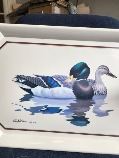 Brookpark Richard Sloan Ducks Large Melamine Tray 1980 20" x 13"