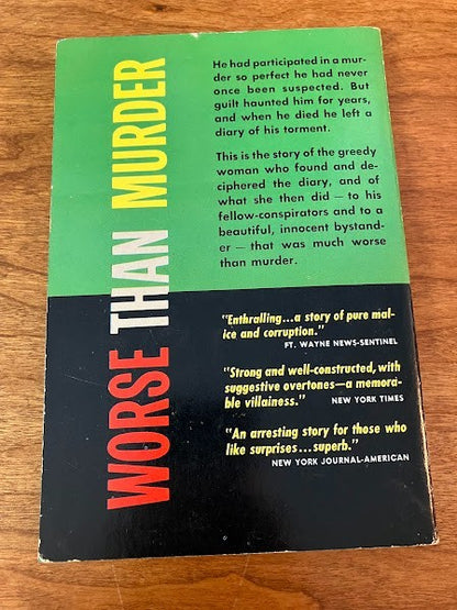 Vtg Paperback - WORSE THAN MURDER - Evelyn Berckman