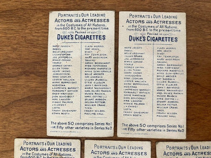 DUKE'S CIGARETTES: PORTRAITS OF ACTORS & ACTRESSES - Lot of 5