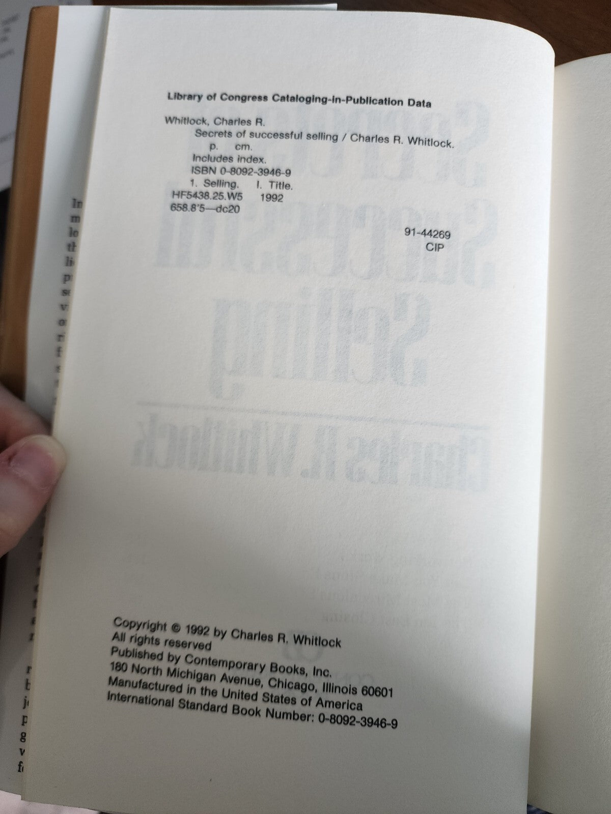 Secrets of Successful Selling By Charles R. Whitlock