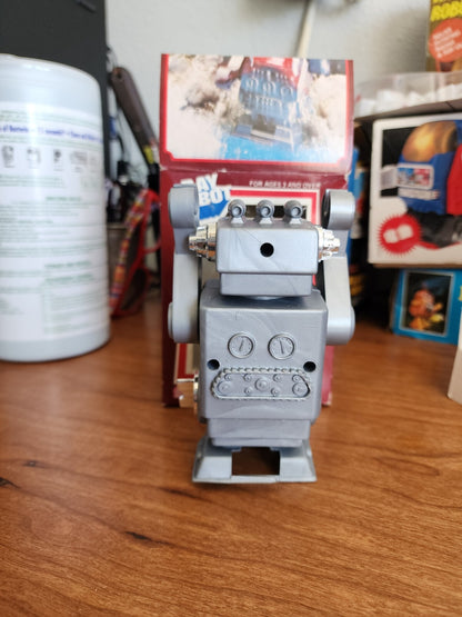 Vtg RAY ROBOT 3214 Sparkling & Walking Plastic Wind-Up Toy