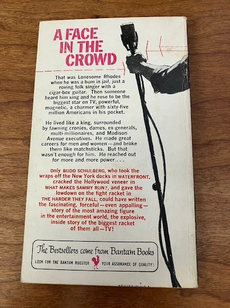 Bantam Books - A FACE IN THE CROWD by Budd Schulberg