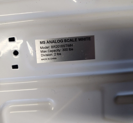 White Analog Scale 300 LB Capacity 