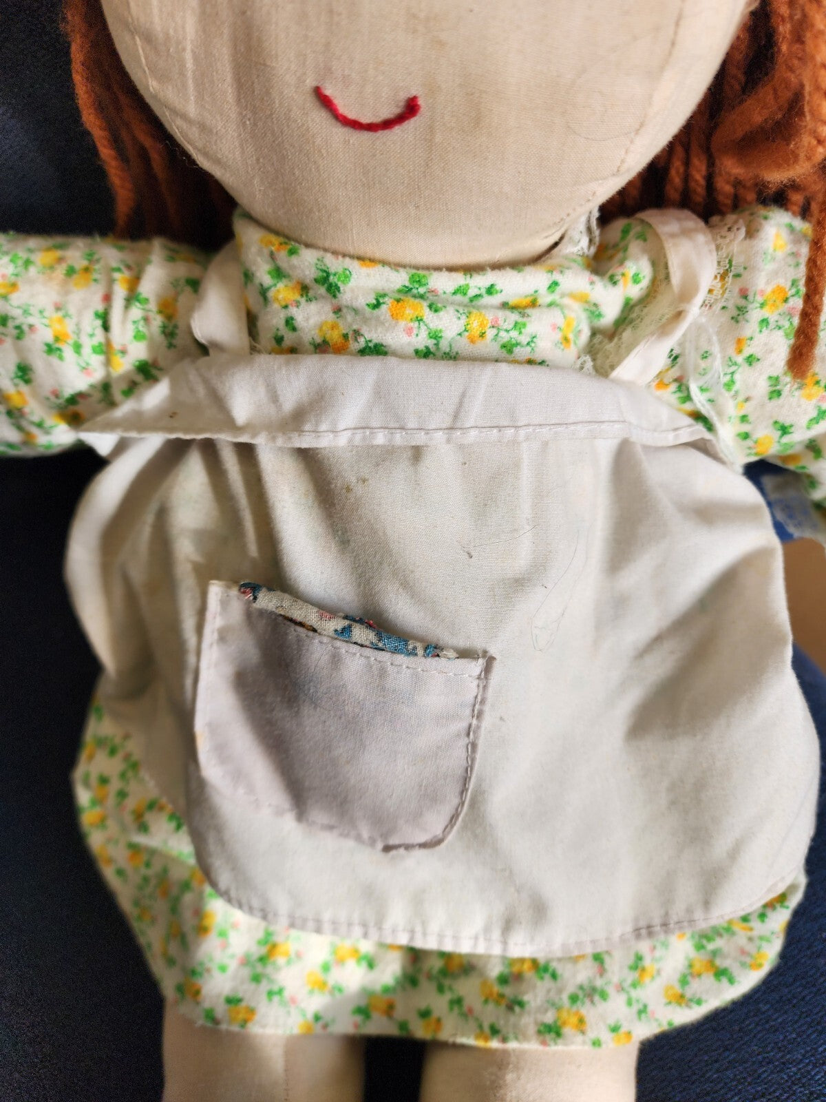 Lovely Soft Rag Doll Green & Yellow Dress Girl Doll Medium 18"