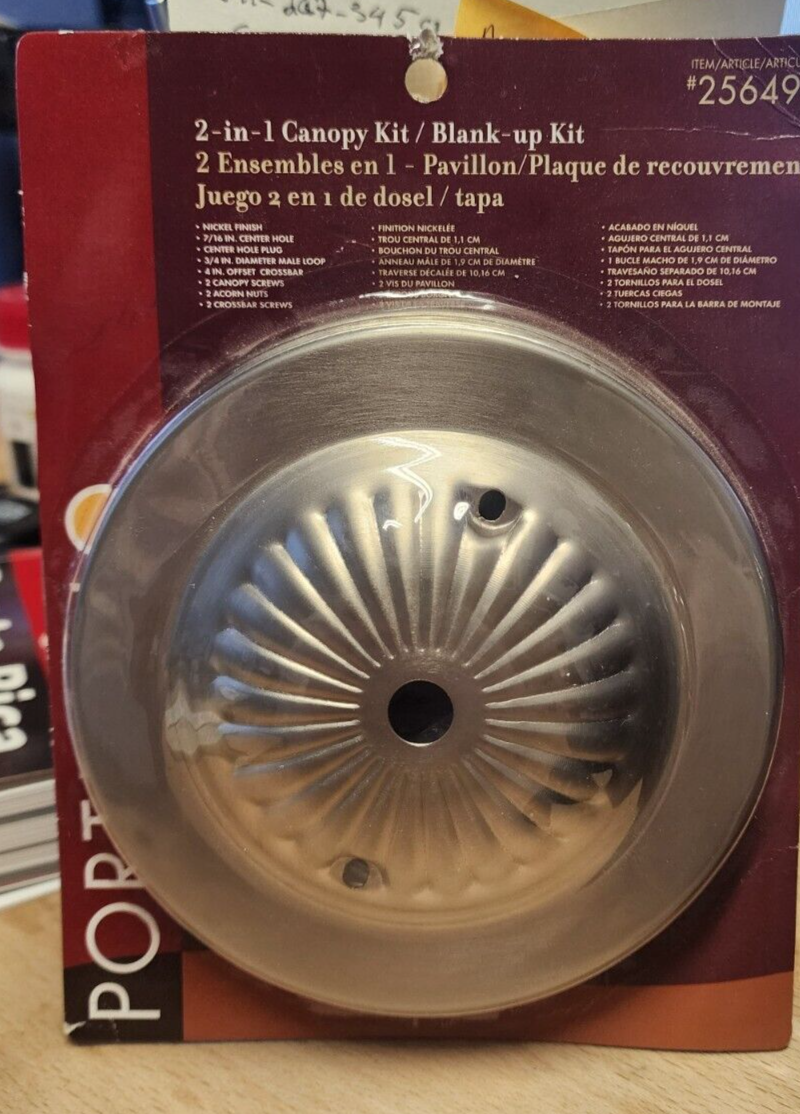 Portfolio Nickel Finish 2-in-1 Canopy Kit #256492 – NEW