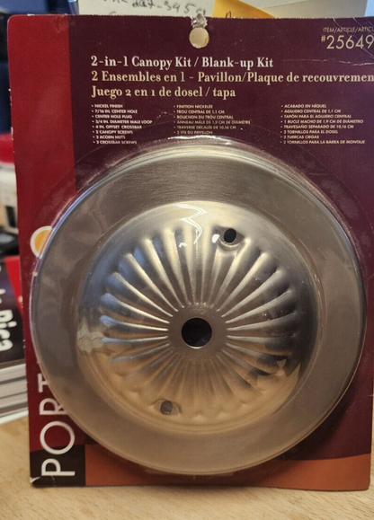 Portfolio Nickel Finish 2-in-1 Canopy Kit #256492 – NEW