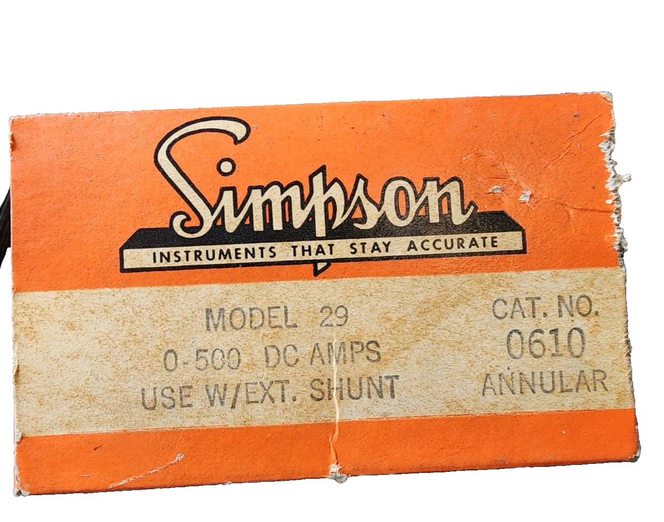 SIMPSON INSTRUMENTS #0610- 0-5 A.C. AMPERES DC AMPS Model 29
