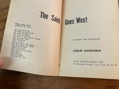 Vtg Paperback - The Saint Goes West by Leslie Charteris