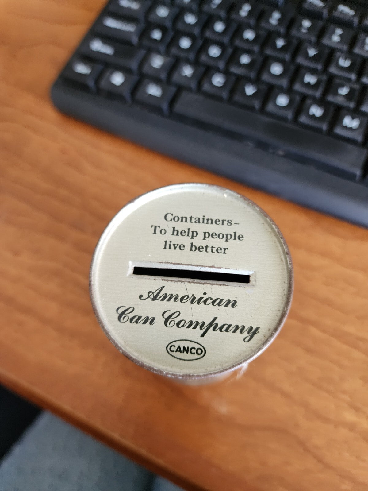 Vintage 1950's CANCO Tin Litho Advertising Coin Bank