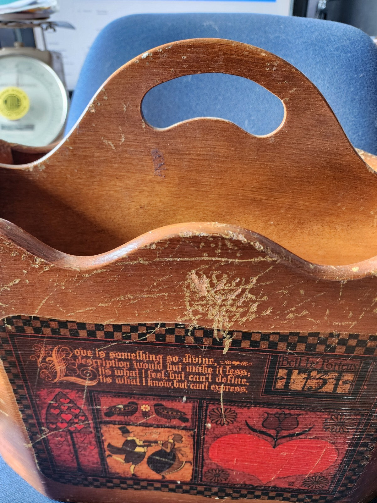 Vintage Mid-Century Wooden Magazine  Floor Stand/Rack