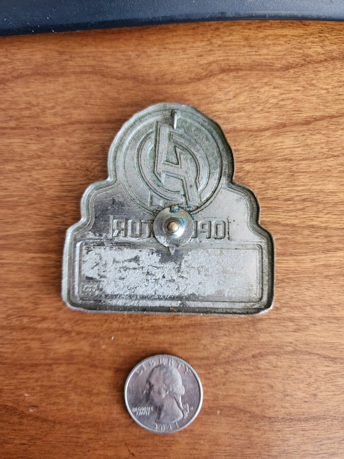 Vtg Obsolete Retired AO Operator 21855 Operator Hat Badge