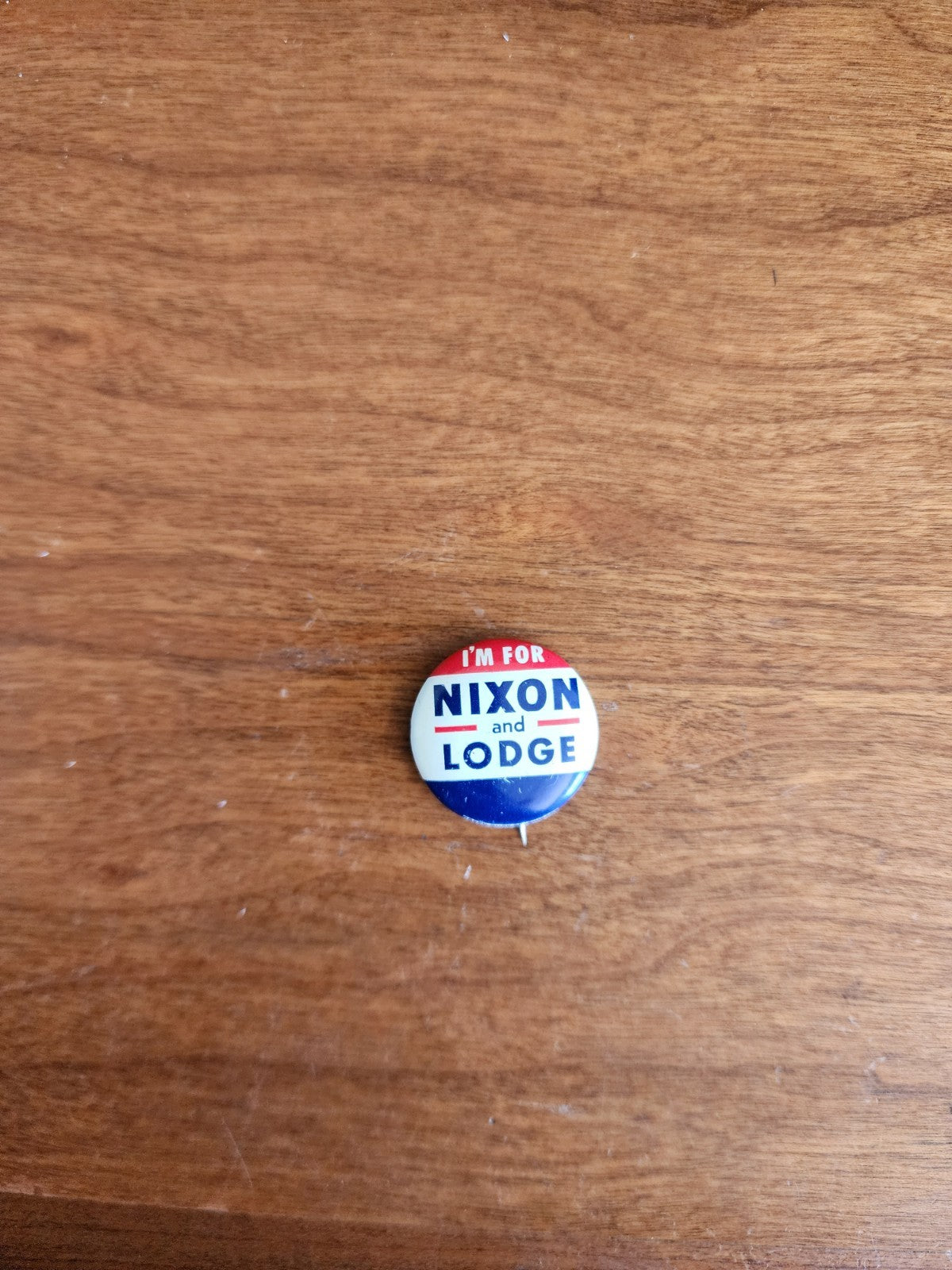 1960s Political Pin I'm For Nixon and Lodge Campaign Button