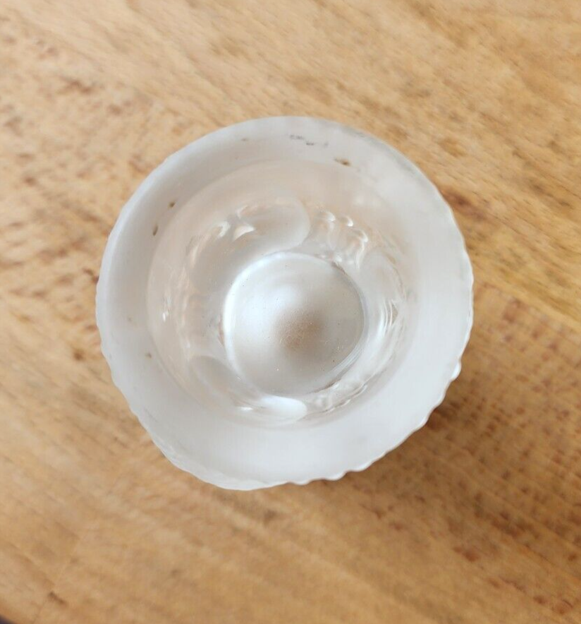 Vtg LG Wright Satin Glass Three Faces Open Salt