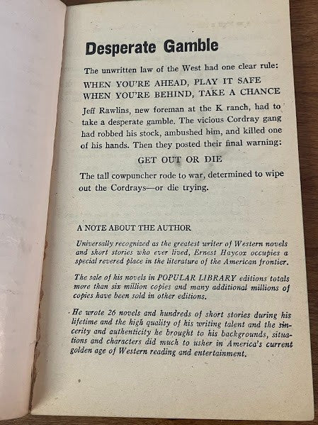 Earnest Haycox Books - Lot of 3