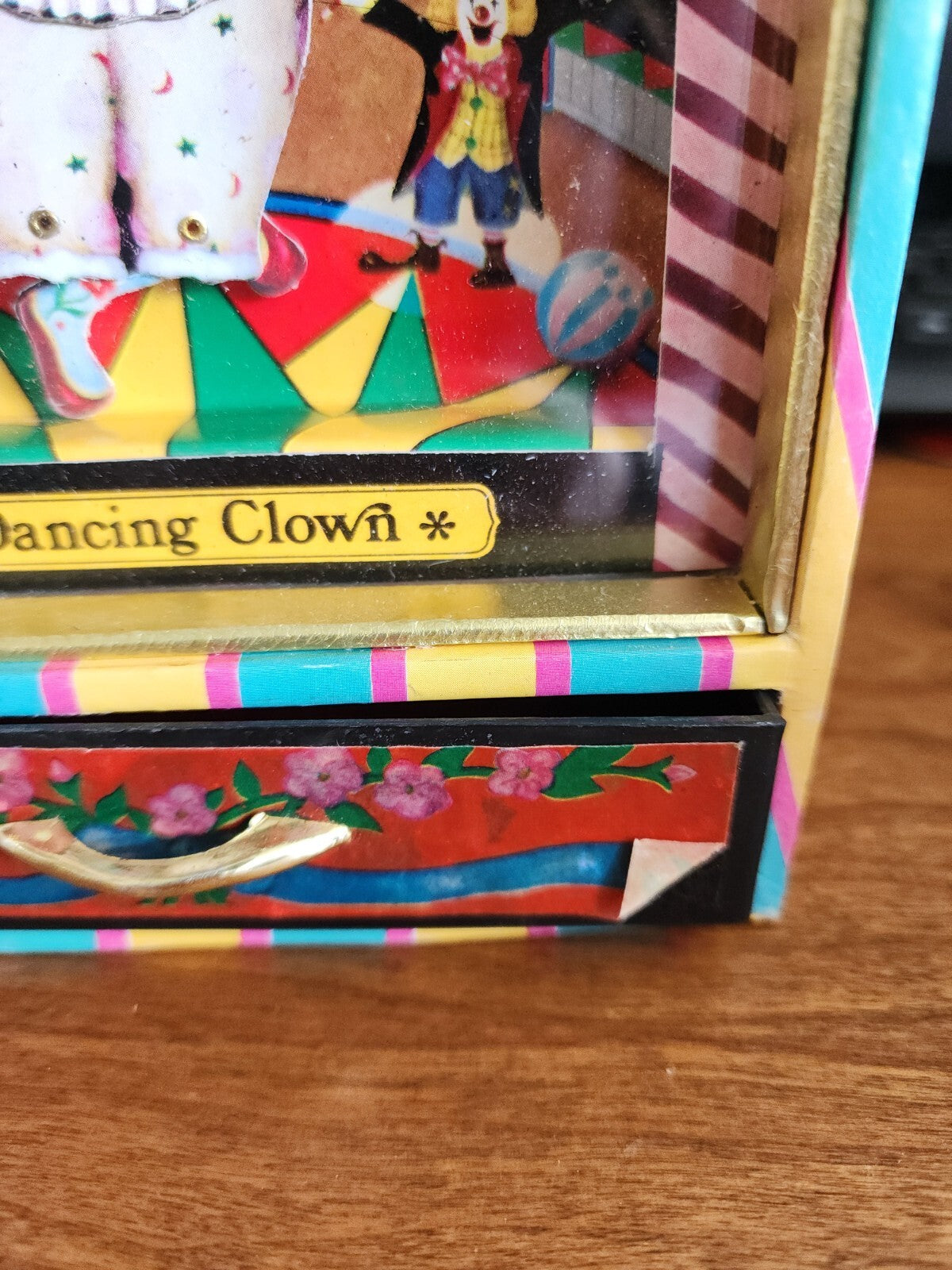 Vtg Circus Dancing Clown Music Box