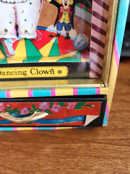 Vtg Circus Dancing Clown Music Box
