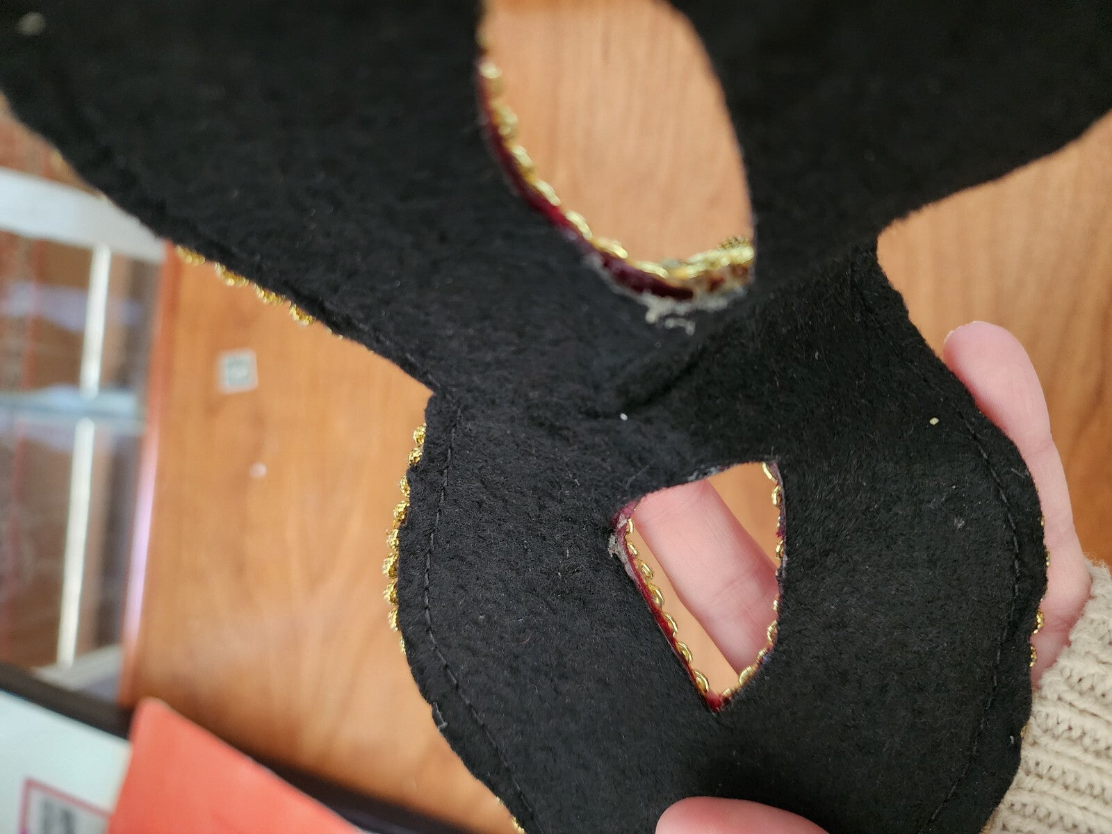 Mardi Gras Red Masquerade Mask on a Stick