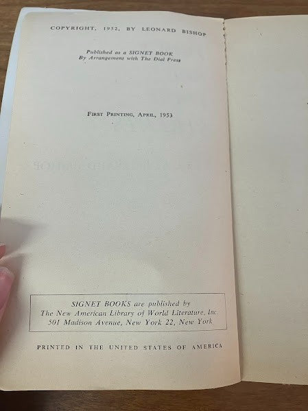 Signet Book - DOWN ALL YOUR STREETS Leonard Bishop