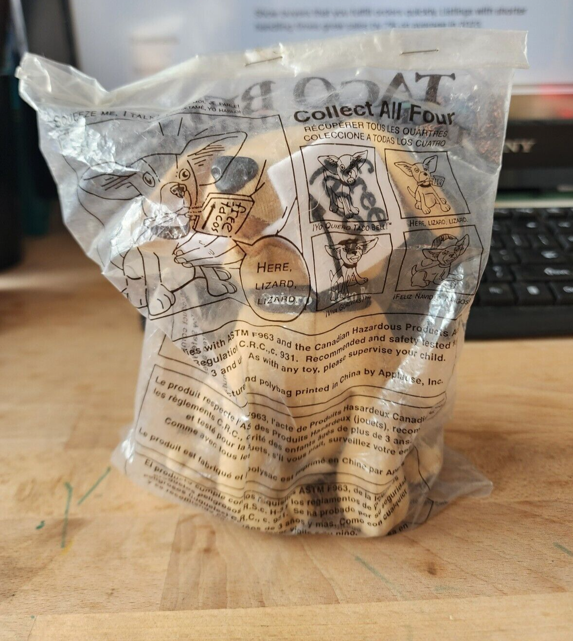 Taco Bell 6" Chihuahua Stuffed Plush Free Taco