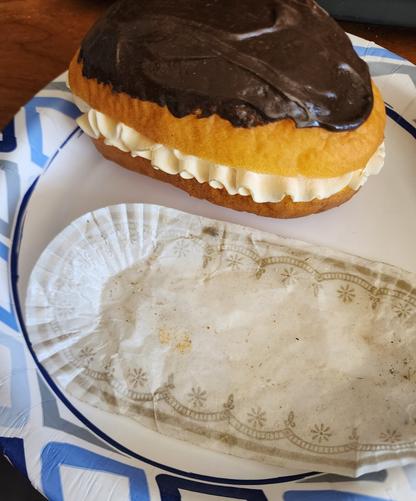 Lot of 6 Display Food Prop Boston Cream Donuts