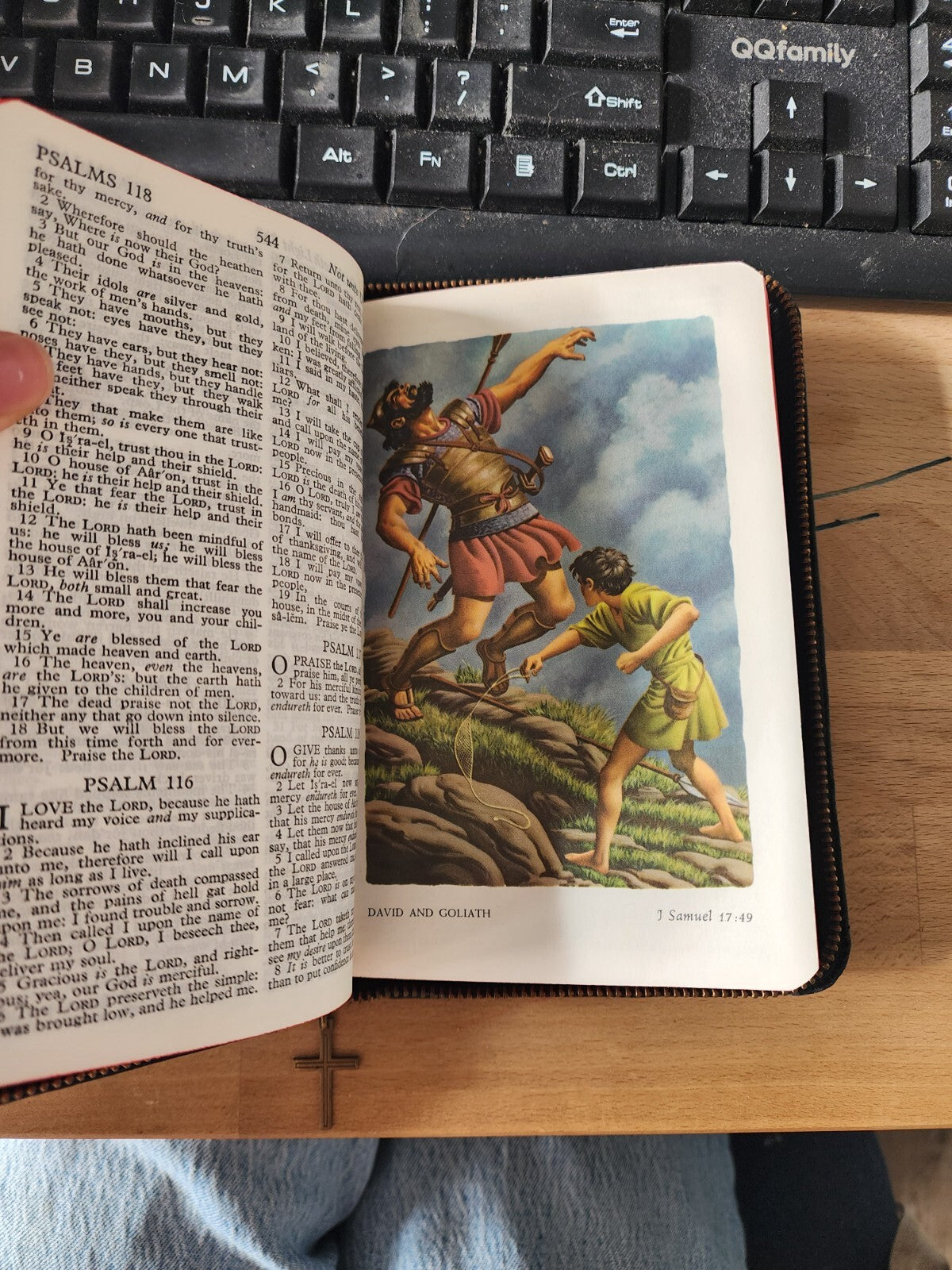 Vtg HOLY BIBLE KJV Leather Zippered Red Letter Edition World Illustrated