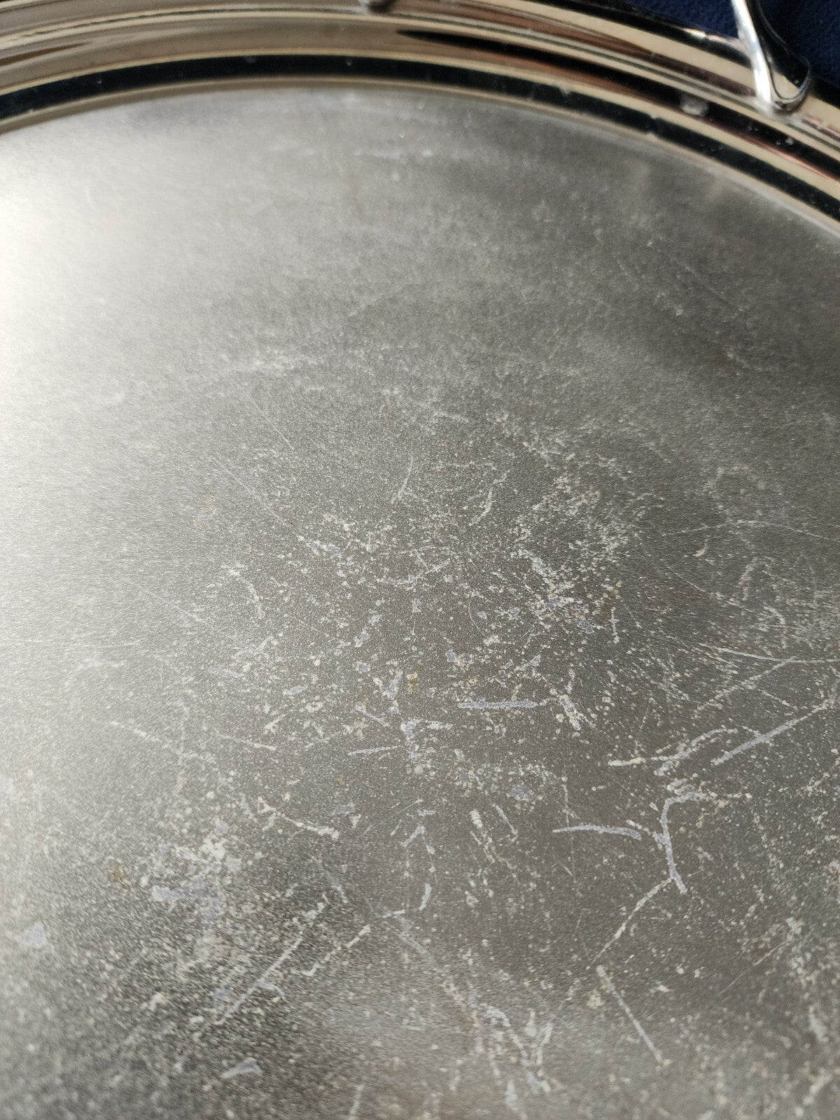 Vintage Silver-Plated Round Serving Tray with Handles 15"