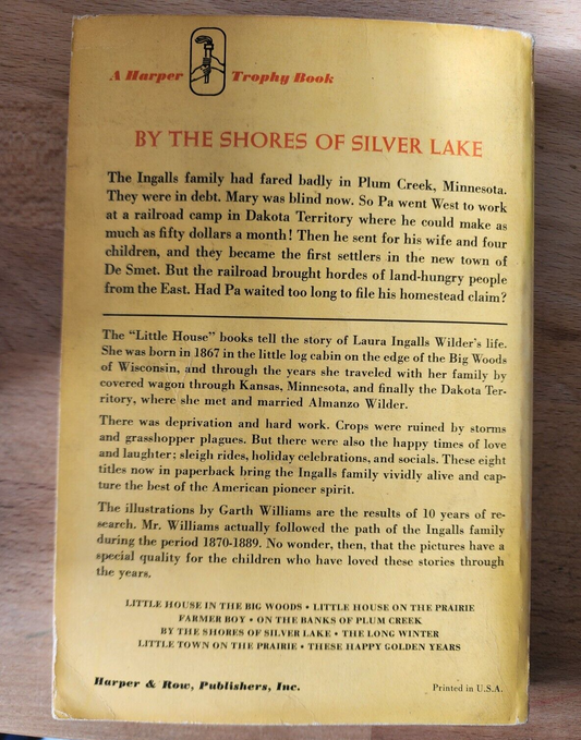 By the Shores of Silver Lake - Paperback Book By Laura Ingalls Wilder - GOOD