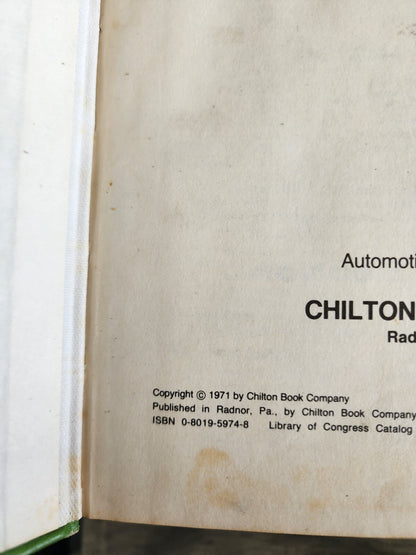 Chiltons auto repair manual 1964-1971