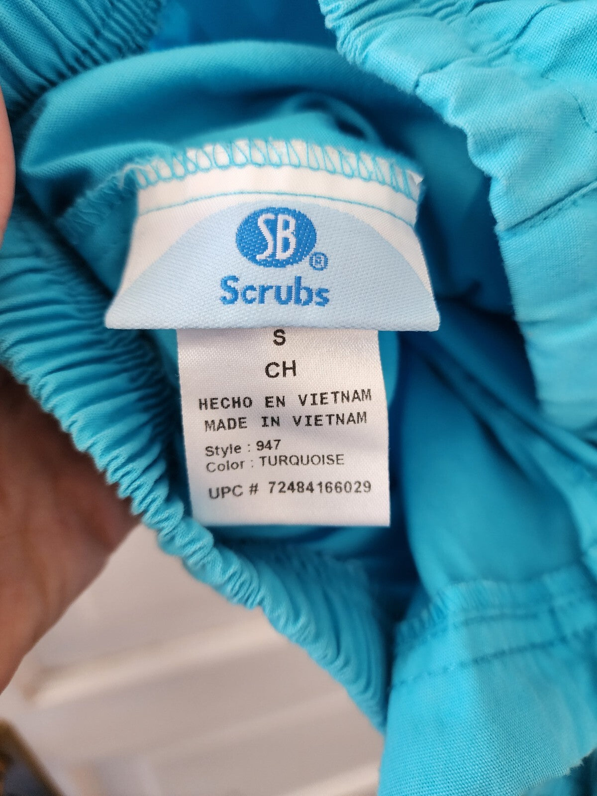 SB Scrubs Women’s Small Floral Turquoise Blue Scrub Top w/ Brown Trim w/Pants