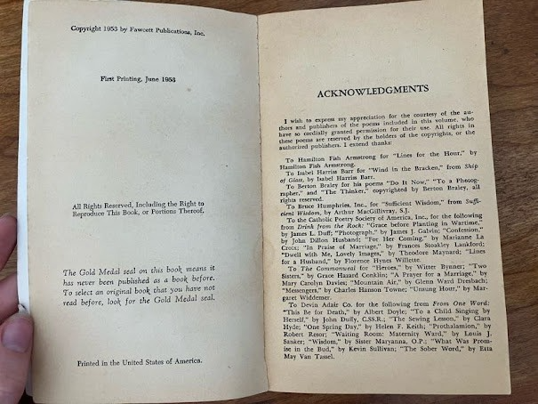 Treasury of American Verse by Gold Medal Paperback Books