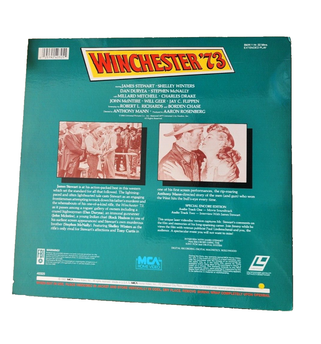 VTG Winchester 73 - Encore Edition LaserDisc Starring James Stewart