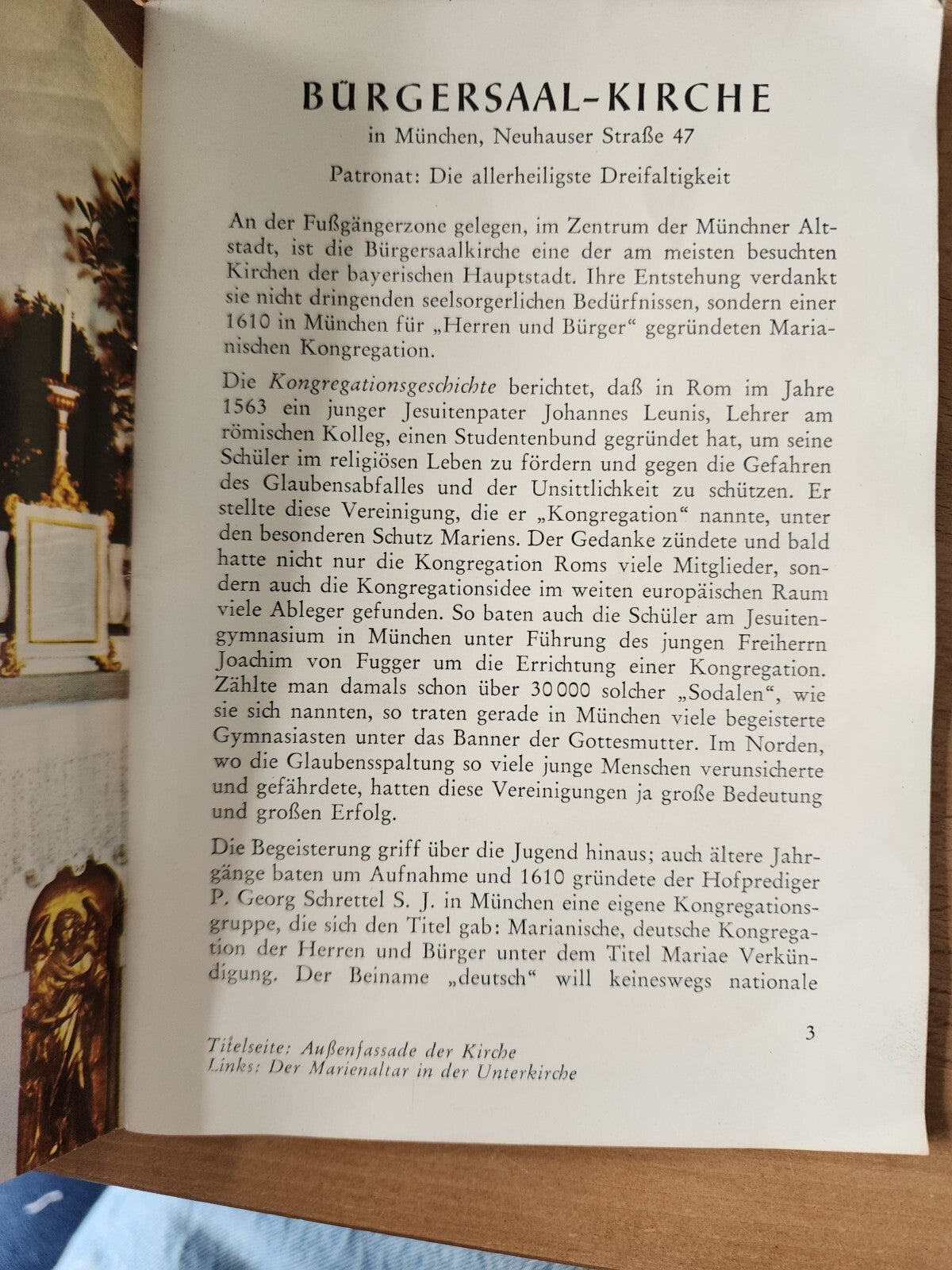 Booklet in German - Munich, Munchen, Burgersaalkirche