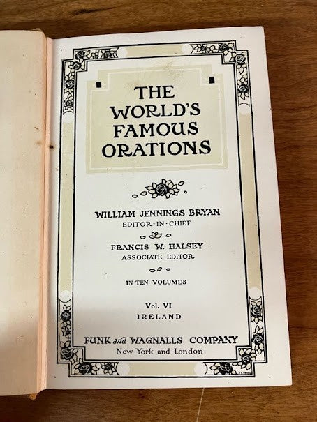 1906 THE WORLD'S FAMEOUS ORATIONS - William Jennings Bryan - 8/10 Volumes