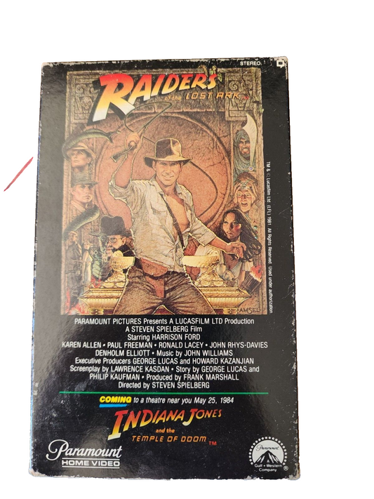 Raiders of the Lost Ark BETA, 1981 NOT VHS RARE Harrison Ford, Spielberg (EMP24)