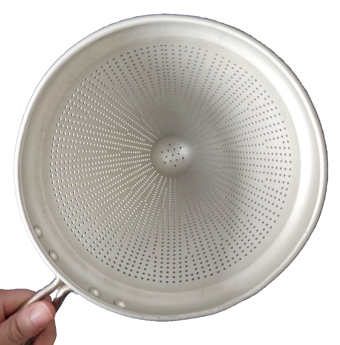 Vintage Aluminum Food Mill Cone Sieve Colander Strainer With Wood Pestle