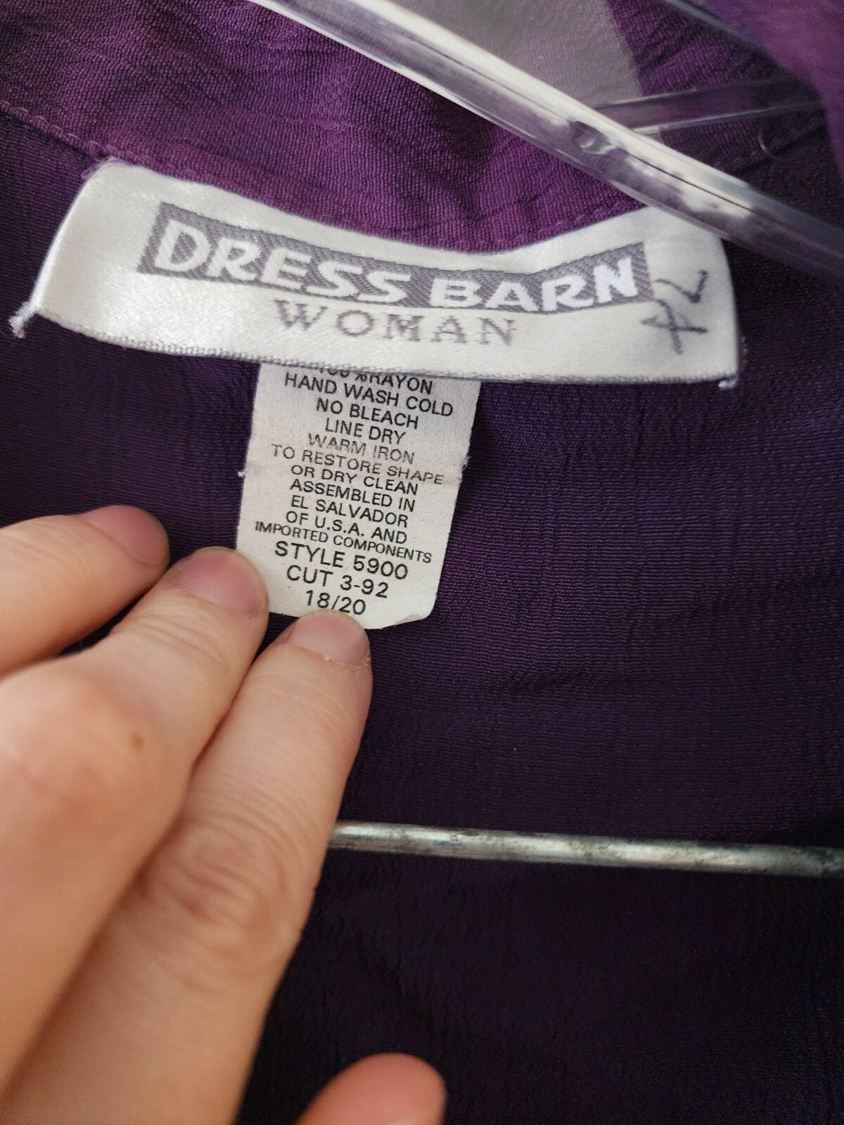 Women’s dress barn blouse long sleeves purple with built in tank