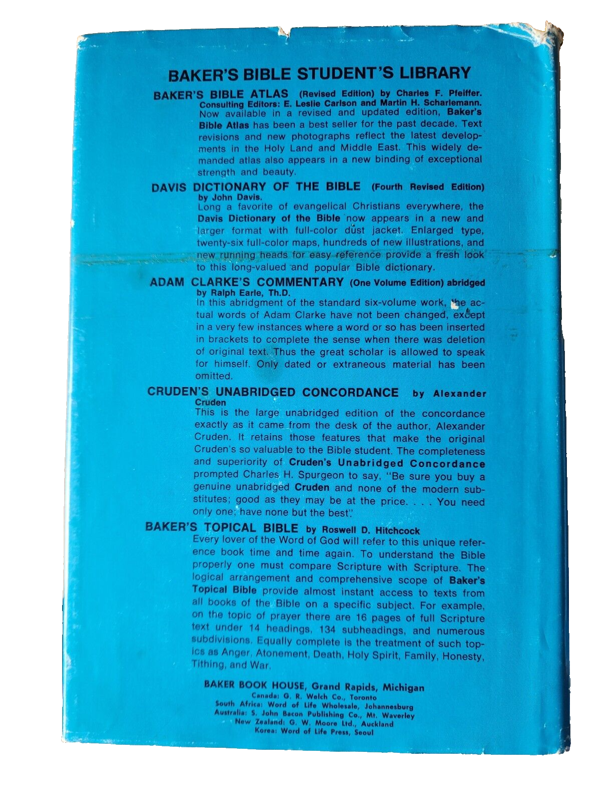 Vintage BAKER'S BIBLE ATLAS CHARLES F. PFEIFFER Hardcover 1975