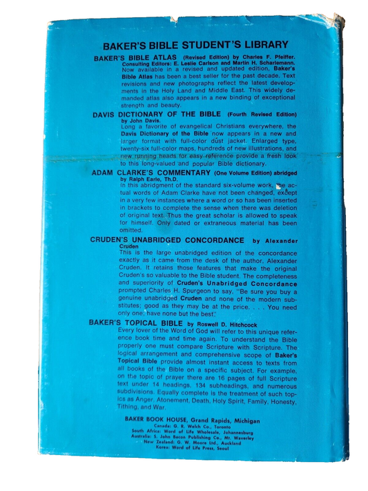 Vintage BAKER'S BIBLE ATLAS CHARLES F. PFEIFFER Hardcover 1975