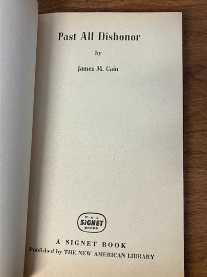 Vintage Paperback - James M. Cain: Past All Dishonor