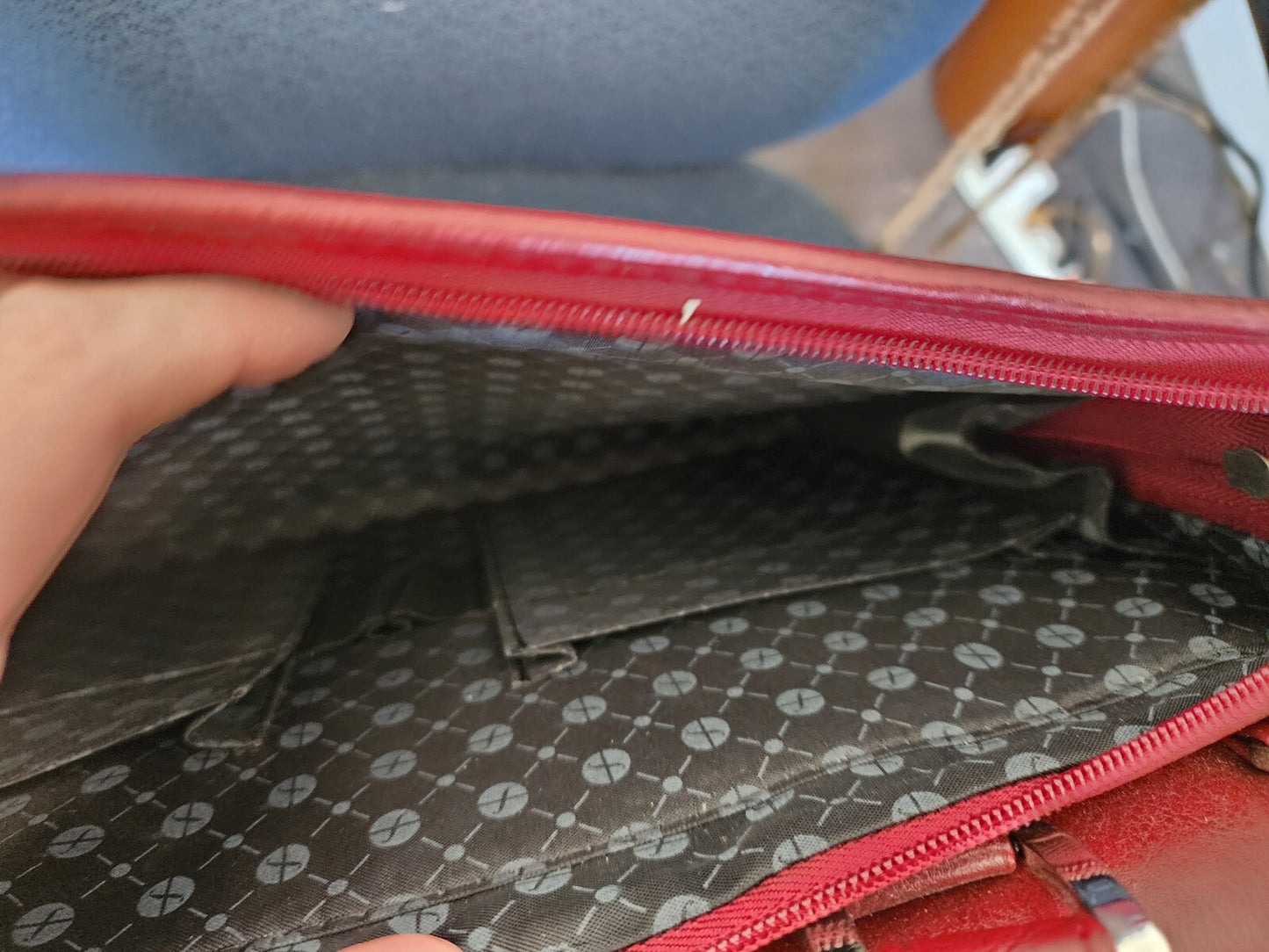 Foray Maroon Faux Leather Briefcase Planner Laptop Bag