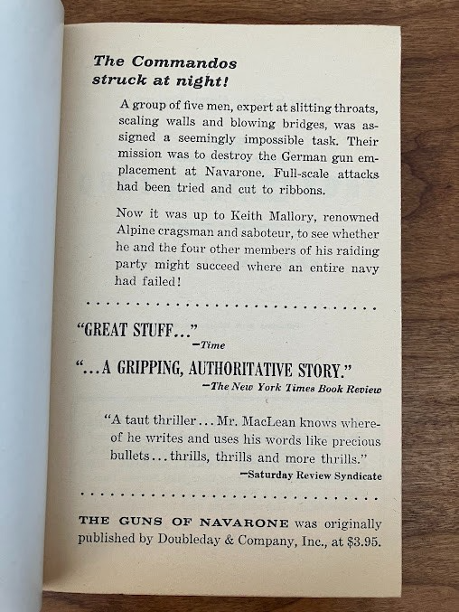 Vtg Paperback - The Guns of Navarone by Allistair MacLean