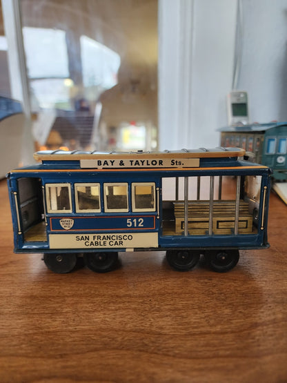 Vtg Bay & Taylor Powell & Mason San Francisco Blue Cable Car 1970's