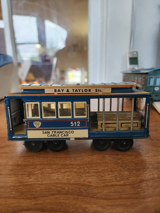 Vtg Bay & Taylor Powell & Mason San Francisco Blue Cable Car 1970's
