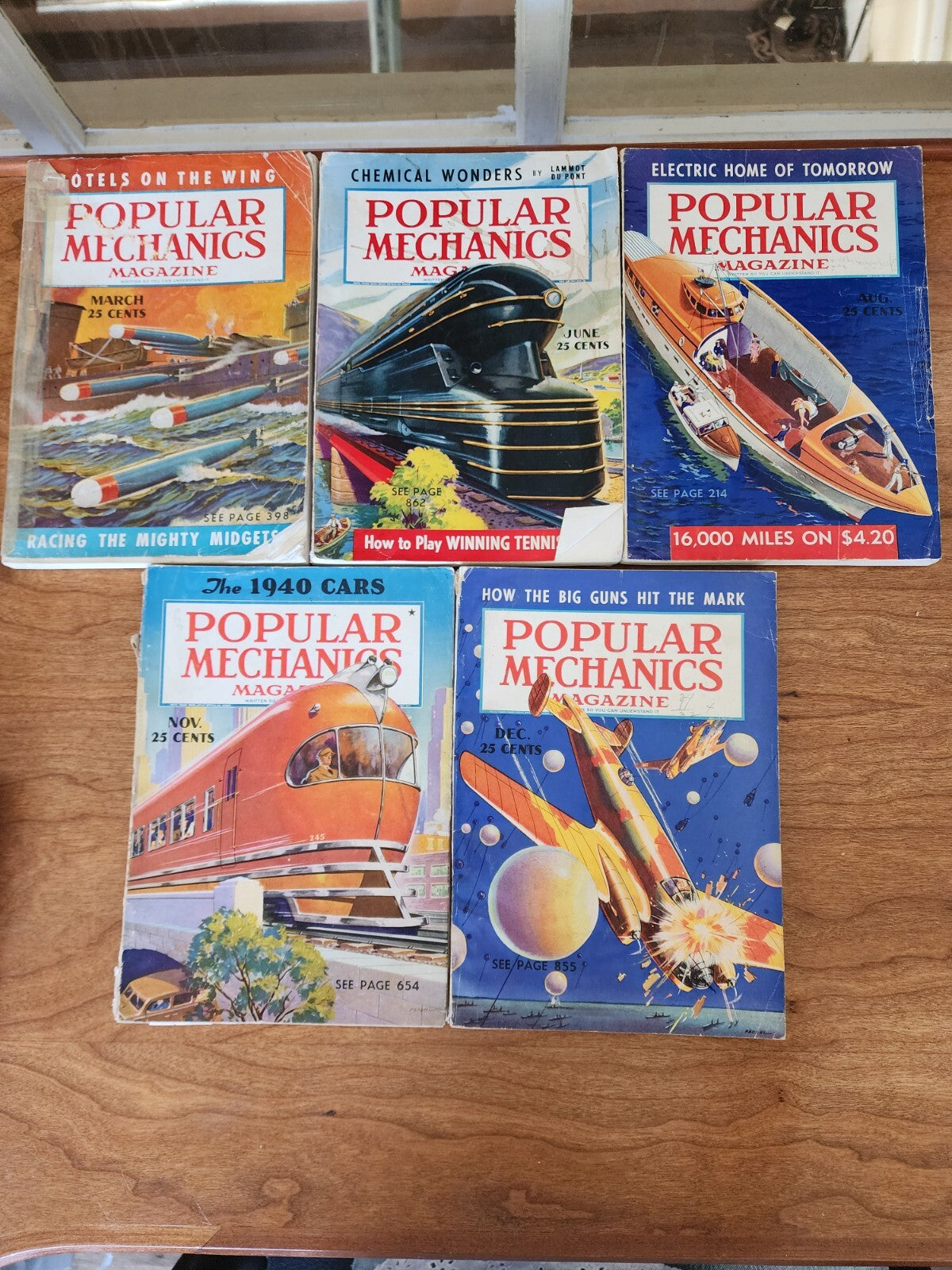 Lot of 5 Popular Mechanics 1939